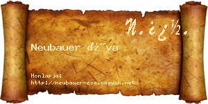 Neubauer Éva névjegykártya